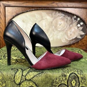 French Connection Elegant 2 tone Burgundy Women's Shoes (6)‼️NIB‼️